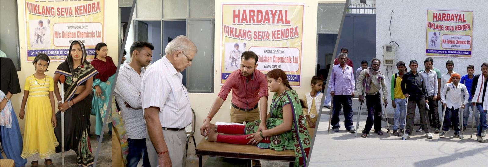 An artificial limb camp at Hardayal Viklang Sewa Kendra